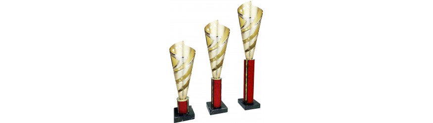 CONICAL CUP TRI COLOUR COLUMN TROPHY CONICAL CUP TRI COLOUR COLUMN TROPHY